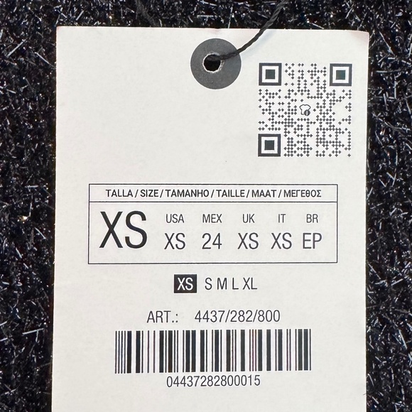 Zara Black Sparkle Sleeveless Dress XS NWT - Picture 5 of 8